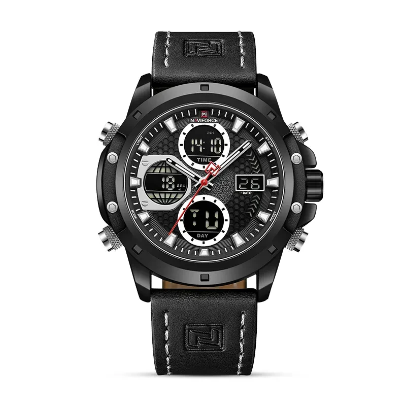 Naviforce NF9225 Dual-time Black Dial Men's Watch